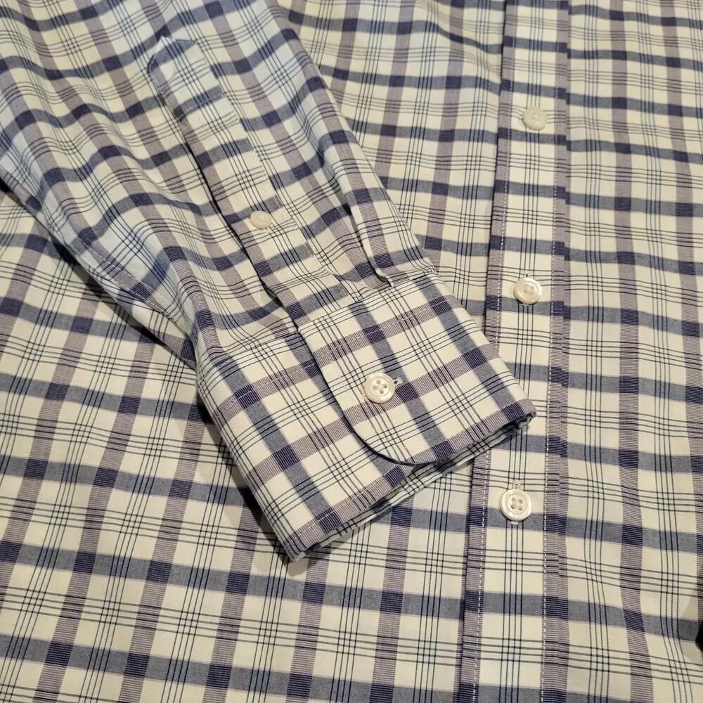 J.Crew Slim Wrinkle Free Flex Fit Plaid Button Up Shirt Mens Size Medium